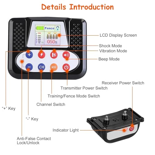 Dog Wireless Fence & Remote Shock Dog Training Collar 2-in-1, Electric Dog Fence, Adjustable Warning Strength & Range Sizes, Rechargeable Pet Boundary Containment System for 1/2/3/4 Dogs,for3dogs - size: for3dogs