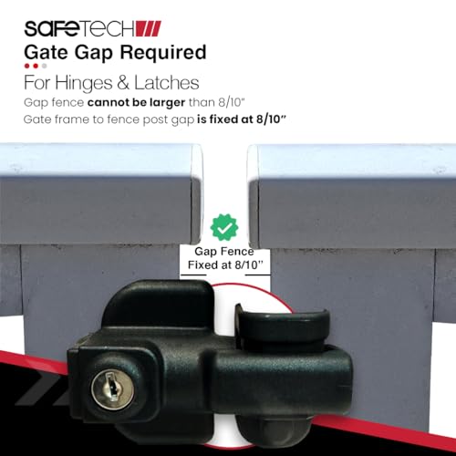 Safetech Hardware 22-inch Push Lock Magnetic Top Pull Pool Gate Latch - Key Lockable | Pool Gate Safety Latch | Vertical Self-Locking | Vinyl & Aluminum/Metal Gates, Any Square Post | SL-50TRI White - color: White, size: 22" TriLatch