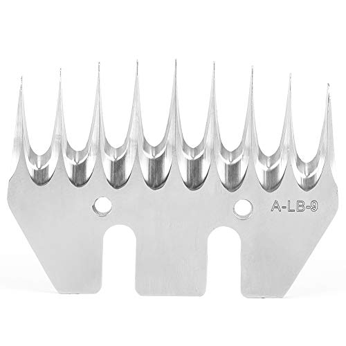 Stainless Steel Sheep Clippers, High Hardness Replacement Shearing Cutter with Upper Serration for Sheep Grooming and Animal Trimming, 4 Specifications (9-Tooth Straight (+ oscillating)) - size: 9-tooth straight (+ oscillating )