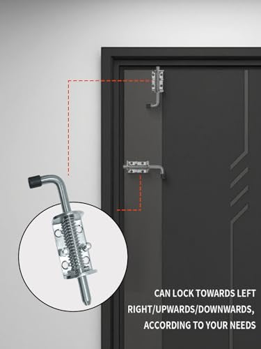 Spring Loaded Gate Latch Pin Barrel Bolt 6in x 1/2in Stem Durable Zinc Plated Solid Steel Heavy Duty for Tailgate - 2pcs - style: Heavy Duty 2pcs - 6in
