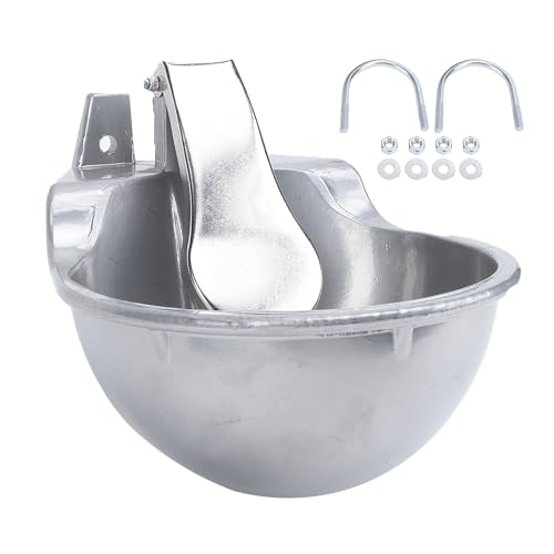 Fabater Livestock Water Bowl, Livestock Push Paddle Automatic Metal Waterer, Easy Installation Drinking Water Trough for Horse, Goat, Sheep, Cattle
