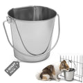 2 quart Stainless Steel Flat Side Bucket | 0.5 gal Durable Heavy Duty Food & Water Feeding Pails for Small Pet Birds Dog Cat | Fits kennel Cages Critter Crates Hanging Pail | Multipurpose - size: 2 Quarts