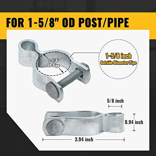 VIVIDA 1-5/8" Chain Link Fence Female Gate Hinge, Pipe Gate Hinge, 2 PCS | Galvanized Steel, For 1-5/8" OD Post, Chain Link Fence Hardware - size: 1-5/8" (2 PCS)