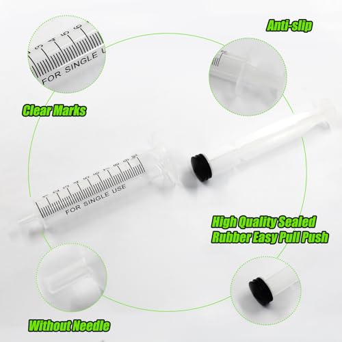Bird Feeding Syringe Set with Tubes, 5ml+10ml+60ml | Pet Feeding Syringe, Plastic Syringes for Breeding Small Pets, Oil or Glue Applicator, 5ml+10ml+60ml Feeder+9cm Feeding Tube