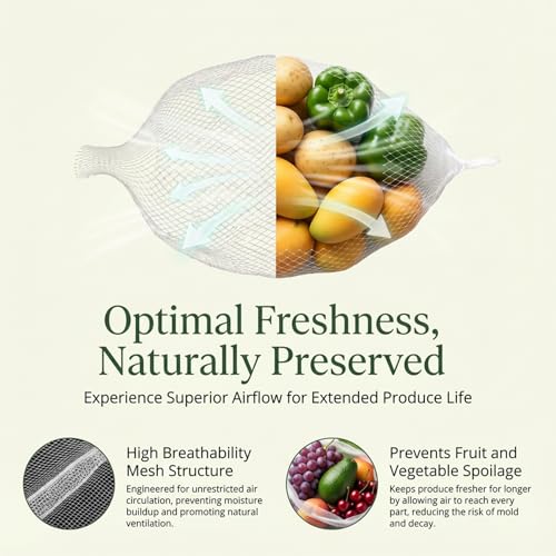 Sukh 90Pcs Mesh Produce Bags - Reusable Seafood Boil Bags 24 Inch | Seafood Mesh Bags for Clam, Crab, Crawfish, White Boiling Bag Net for Vegetables, Potatoes, Eggs, Fruit - color: White