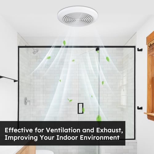 V2262-50 7 Inch Bathroom Exhaust Fan, 50 CFM, 1.0 Sones, 7" Ceiling Exhaust Fan, for 8 Inch Diameter Rough-in Opening, Ideal Ventilation for Bathroom, Laundry Room, Mobile Home, Kitchen & Garage