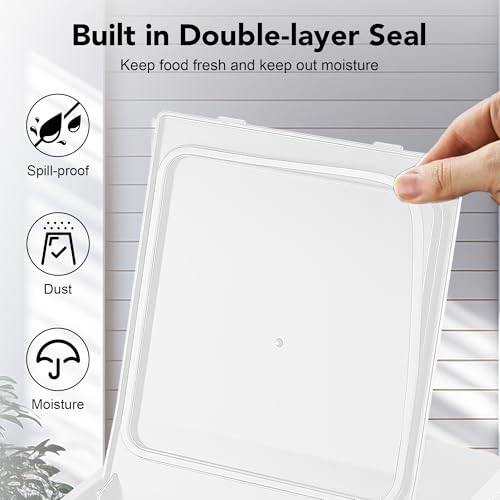 Newget 11 lb Stainless Steel Dog Food Storage Container with Scoop, White | Keep Food Fresh, Sturdy, Airtight, Rust-Proof, Insect-Proof, Moisture-Proof, Easy to Use, Suitable for Store All Pet Food - color: B-White