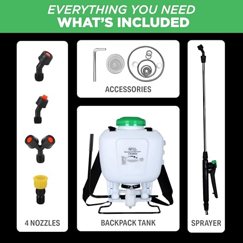 REALWORK 4-Gallon Backpack Sprayer with Padded Shoulder Strap for Pests & Weeds, Watering Garden, and Spraying Plants, in Translucent White - size: 4 gallon