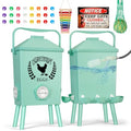 Tgeyd 4.2-Gallon Gravity Chicken Feeder & Waterer Set – No-Waste Poultry Feeder with Automatic Water Dispenser, Rainproof Lid, Raised Stand Legs & Anti-Roost Cone