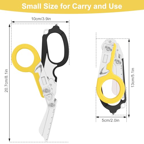 6-in-1 Heavy-Duty Emergency trauma shears (Black Yellow) - color: Black Yellow