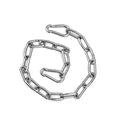 1 Pack Gate Chain Lock for Outdoor Fence with Carabiner, 1/6 x 44 Inch Stainless Steel Link Chains No Fear of Being Bent, Easy to Adjust Barn Chain for Livestock Gate （ Silver ） (1, 44 Inch)