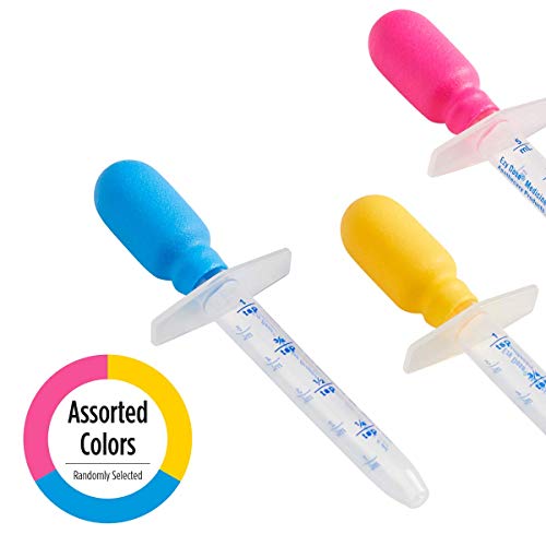 EZY DOSE Kids Baby Oral Syringe & Dispenser Calibrated for Liquid Medicine, Reduce Mess, Easy Way to Orally Administer Medication, 5 mL/1 TSP, Color May Vary, BPA Free - style: Medicine Dropper - 1 TSP (5 mL)