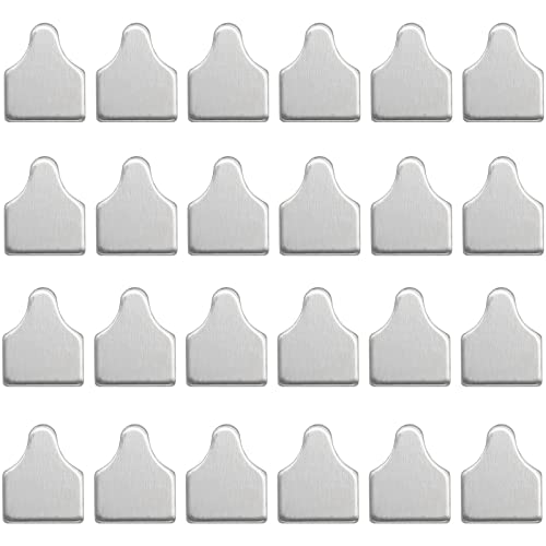 ABBECIAO 50Pcs 1/2"×5/8“ Tiny Cow Tags Aluminum Stamping Blanks Cattle Ear Tags 0.06" Thick
