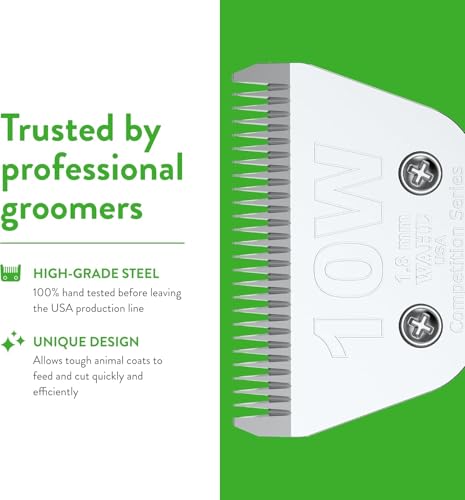 Wahl Professional Animal Competition Blade, 2377-100, 10 W | Extra Wide, Detachable Blade with 1/16 in Cut Length - size: 10 W