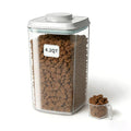 Dog Food Storage Container with One-Touch Lid, 4.22 QT / 4.0 L BPA-Free Cat Food Storage Container，Stackable Durable PET with 130ml Scoop, for Kibble, Treats, and Precise Feeding - color: 4.2QT