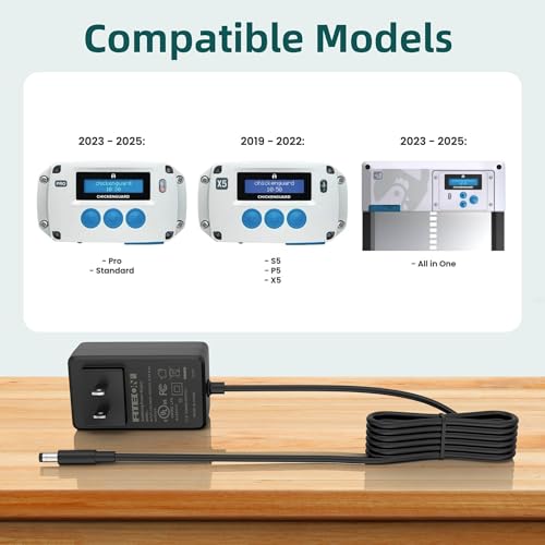 DC 9V Adapter Compatible with ChickenGuard Automatic Chicken Coop Door openers; Models S5, P5, X5, PRO, PRO Solar Electric Auto Chicken Coop Door Power Supply Cord Cable Charger (5FT/1.5M)