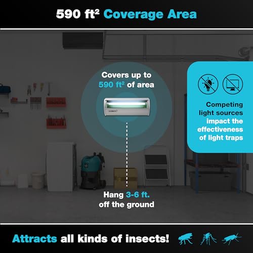Catchmaster Pro Series Flying Insect Light Trap, Electric UV Light Fly Trap, Silent Adhesive Glue Board, Mosquito Gnat Killer Indoor, UV Lamp Bug Catcher, Pest Control for Home & Garage - style: 911 UV Light Trap