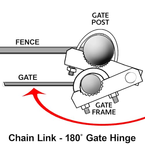 Chain Link Fence 180 Degree Commercial Duty Gate Hinge - for 4" Outside Diameter Gate Post/Pipe & 1-5/8 Thru 1-7/8" Gate Frames. CASE Qty 10 - size: 4" Post - Case(10 Pack)