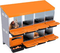 Chicken Nesting Box, 8 Hole 2 Layer Hen Nest Boxes, Roll-Away Egg Collection System with Ventilation Holes，Rustproof Plastic Tray & Keyhole Mounting, Chicken Laying Box - color: Orange, size: 8 holes