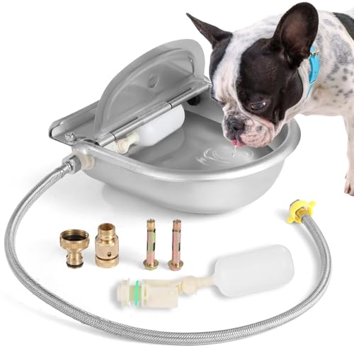 Automatic Animal Drinking Water Bowl, Water Trough 304 Stainless Steel Waterer Kit with Float Valve, 31.5 in Metal Pipe, Ideal Livestock Waterer for Cattle, Poultry, and More