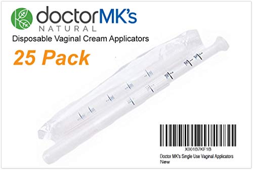 Disposable Vaginal Applicators (25-Pack), Fits Premarin Estrace Contraceptive Gels and Many Other Creams, Individually Wrapped Applicator with Dosage Markings, by Doctor MK's®