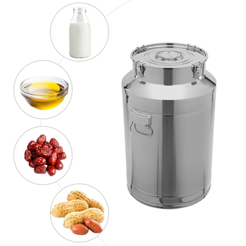 76L/20.08Gal Stainless Steel Milk Can 304 Stainless Steel Milk Jug Sealed Bucket Wine Pail Bucket Milk Can Liquid Storage Container w/Sealed Lid for Milk Wine Water Liquid - size: 76L|without faucet|304