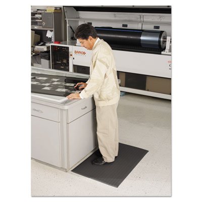 Guardian Floor Protection 24031202 Air Step Anti-Fatigue Floor Mat, Vinyl, Black, Reduces fatigue and discomfort, 3' Length, 12' Width - size: 144"L x 36"W x 0.3"Th