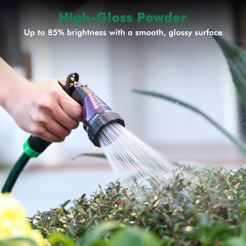 RESTMO Garden Hose Nozzle Heavy Duty, Hose Spray Nozzle for Garden Hose | Zinc Alloy, 6 Adjustable Watering Patterns, Leakproof, Anti-slip, ldeal for Watering Plants, Washing Cars & Pets, Purple - color: Purple
