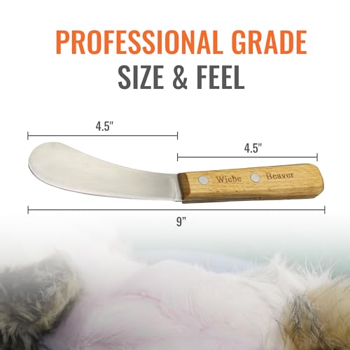 Beaver Knife: Professional Skinning & Fleshing Tool, Curved High-Carbon Steel Blade, Sure-Grip Ergonomic Handle for Beaver, Muskrat, Furbearers