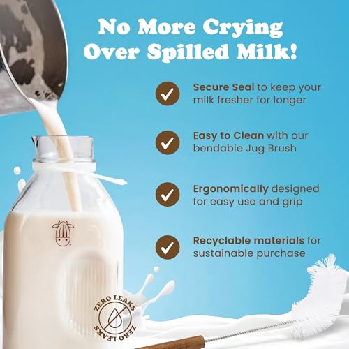 Almond Cow Nut Milk Maker Essentials Bundle - Includes Plant-Based Milk Maker, 60 fl oz Glass Pitcher with Lid & Spout, and 13” Cleaning Brush - DIY Nut Milk, Perfect Accessories for Homemade Nut Milk - size: Essentials Bundle