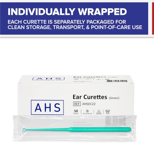 Disposable Ear Curettes, Ear Wax Removal Tool - Green 4mm Round Tip, Individually Packed, 50pcs - color: Green - 4 Mm - Round Tip
