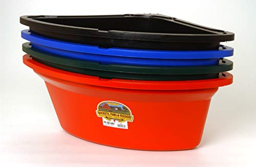 Little Giant Plastic Corner Feeder Bucket (Blue) Durable & Useful Space Saving Corner Feed Trough (26 Quart) (Item No. PCF6BLUE)