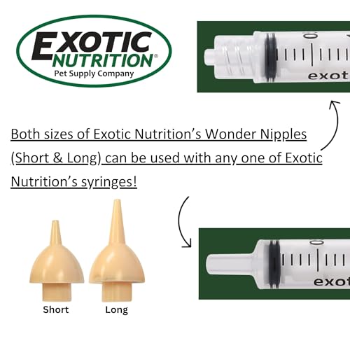 Wonder Nipple - Nursing Nipple for Baby Animals - Handfeeding Baby Squirrels, Sugar Gliders, Hedgehogs, Guinea Pigs, Raccoons, Prairie Dogs, Opossums, and More! (Short)