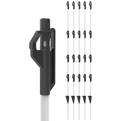 Gallagher 3/8" x 48" Fiberglass Step-in Electric Fence Posts 50 Pack | Holds Wire Polywire Polytape | Weatherproof & Lightweight | Portable Fence Posts for Livestock Gardens & Rotational Grazing