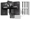 Hulave 304 Stainless Steel Fence Gate Latch, Self-Locking Gravity Gate Latch, Heavy Duty Privacy Gate Latch for Wooden Fence, Metal Gate & Vinyl Fence Gate Hardware (Black) - color: Black
