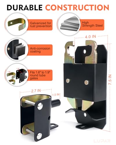 2 Way Farm Gate Latch, Heavy-Duty Lockable Fence Latch with Self-Locking Nut, Black Livestock Gate Latch Compatible with Pastures, Stables, Ranches, Horse Corrals,Farms - size: 1PC