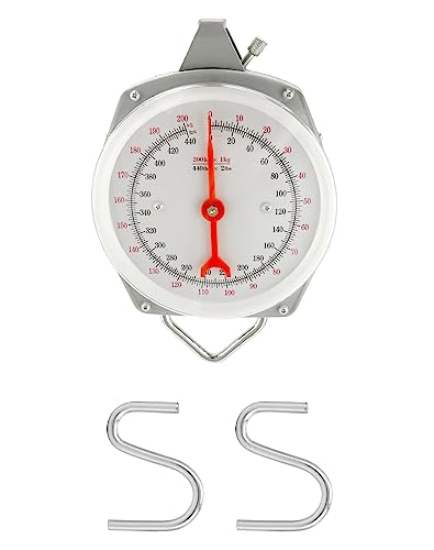 QWORK Precision Hanging Scale, 440lbs / 200kg Capacity, Dual Unit, Heavy Duty - size: 440 lb / 200 kg