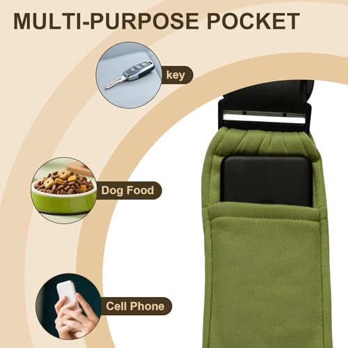 Dog Sling Carrier for Small Dogs and Cats Up to 16.5 Lbs, Adjustable Buckle with Pocket Pet Sling Carrier Safety Harness, (Dark Green, 1 Pcs) Intended for Outdoor/Camp/Travel - color: Dark Green
