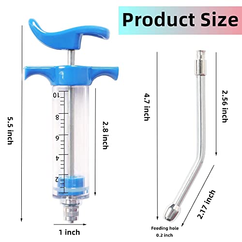 1 Pcs Goats Feed water filler, Drench Nozzle, Reusable, Adjustable Dosage, for Cattle, Sheep, Goats, Horse, Pig, Dog Supplies (Blue 10ml) - size: A (10ml)