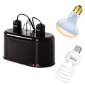 REPTI ZOO Dual Reptile Light Fixture Reptile Heat Lamp Combo Pack, 100W UVA Daylight Basking Spot Light and 26W UVA UVB Reptile Light Energy Saving Spiral Compact Lamp UVB Bulb 5.0 - style: Tropical UVB & HEAT Dual Dome Lighting Kit