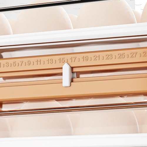 JOYZAN Egg Holder for Fridge 60 Count Large Capactity Egg Storage Container for Refrigerator, Clear Stackable Egg Organizer for Fridge, Coutertop Egg Trays Pull Out Drawer