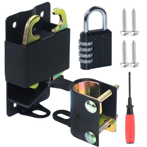 Mini Farm Gate Latch for Metal Gates with 1-1/4" to 1-1/2" Tubes | 3"x5" Two Way Lockable Gate Latch with Combination Lock, Used as Livestock Horse Cattle Gate Latch for Metal Tube Gates - color: 1x S16100700(Small Size Version 3"x 5")