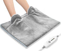 Electric Heated Foot Warmer Soft Flannel Foot Heater with 2h Auto Off & 3 Heat Levels Full Body Use Heating Pad for Feet, Abdomen, Cramps, Pain Relief Pocket Design 16" x 22" Grey - color: Grey