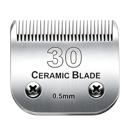 #30 Blade Dog Grooming Replacement Blades Compatible with Andis Dog Clipper | For Wahl KM Series /Oster A5 Dog Clippers Detachable Ceramic & Stainless Steel Blade,Size-30, 1/50-Inch Cut Length (64260) - color: 30:1/50''(0.5mm)