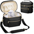 GDNasist Wearable Breast Pump Bag, Pumping Bag with Mat & Shoulder Strap | Portable Pumps Carrying Case Bag Compatible with Willow/Elvie/Medela/Momcozy for Nursing & Working Moms, Black - color: Black