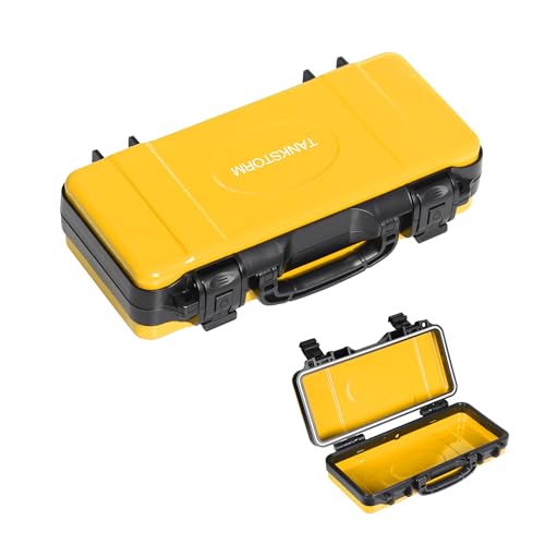 11" Yellow Metal Tool Box, Portable Steel Tool Case with Secure Latch & Handle, Empty Storage Organizer for Home DIY & Small Tools - color: Yellow
