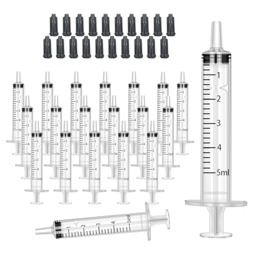 5ml Syringes with Caps (20 Pack) - size: 5ml - 20pcs