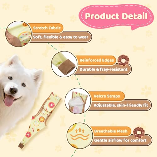 Dog Front Leg Recovery Sleeve – Single Sleeve to Prevent Licking, Scratching & Biting Cone Collar Alternative for Surgery, Wound Care, ACL CCL, Joint Protection - color: Sunny Donut, size: XX-Small