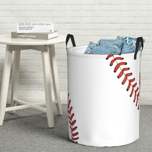 Laundry Basket Baseball Ball Collapsible Large Capacity,Dirty Clothes Basket Durable Lightweight Hamper With Handles Ideal For Clothes,Toys Home Organization19.6"L x 15.7"W,63L - color: baseball