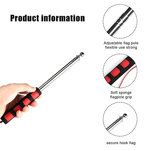 4pcs Horse Training Flag, 17.1x17.1inch | 5.25 Feet Red Retractable Telescopic Flag Poles with Horse Flag Horse Training Equipment (Four Colors)